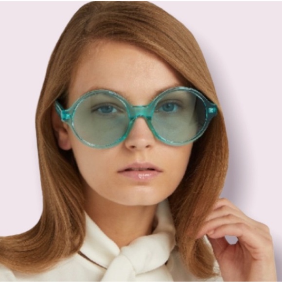 Celine Oversized Round Acetate Sunglasses in Light Blue - NWOT - Picture 1 of 5